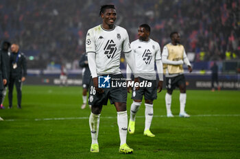 2024-11-05 - Monaco’s Breel Embolo celebrates a victory at the end of match - BOLOGNA FC VS AS MONACO - UEFA CHAMPIONS LEAGUE - SOCCER