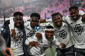 2024-11-05 - AS Monaco FC player celebrates a victory at the end of match - BOLOGNA FC VS AS MONACO - UEFA CHAMPIONS LEAGUE - SOCCER