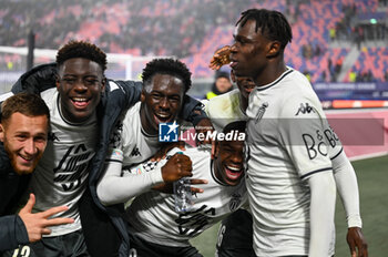 2024-11-05 - AS Monaco FC player celebrates a victory at the end of match - BOLOGNA FC VS AS MONACO - UEFA CHAMPIONS LEAGUE - SOCCER