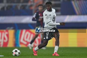 2024-11-05 - Monaco’s Wilfried Singo portrait in action - BOLOGNA FC VS AS MONACO - UEFA CHAMPIONS LEAGUE - SOCCER