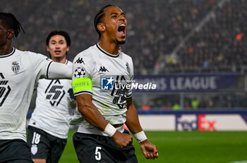 2024-11-05 - Monaco’s Thilo Kehrer celebrates after scoring a goal - BOLOGNA FC VS AS MONACO - UEFA CHAMPIONS LEAGUE - SOCCER