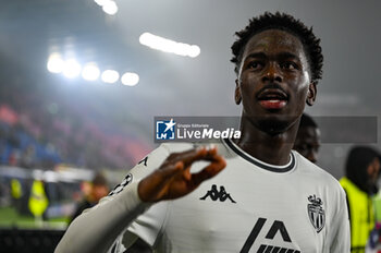 2024-11-05 - Monaco’s Soungoutou Magassa portrait celebrates a victory at the end of match - BOLOGNA FC VS AS MONACO - UEFA CHAMPIONS LEAGUE - SOCCER