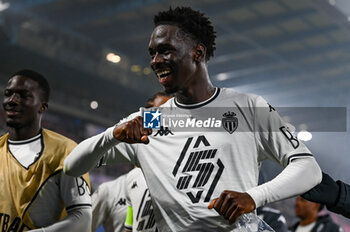 2024-11-05 - Monaco’s Soungoutou Magassa portrait celebrates a victory at the end of match - BOLOGNA FC VS AS MONACO - UEFA CHAMPIONS LEAGUE - SOCCER