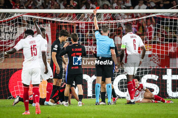 2024-09-19 - Eric GARCIA of Barcelona received a red card during the UEFA Champions League, League Phase MD1 football match between AS Monaco and FC Barcelona on September 19, 2024 at Louis II stadium in Monaco, Monaco - FOOTBALL - CHAMPIONS LEAGUE - MONACO V FC BARCELONA - UEFA CHAMPIONS LEAGUE - SOCCER