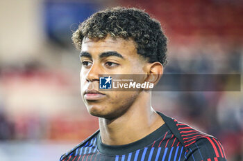 2024-09-19 - Lamine YAMAL of Barcelona during the UEFA Champions League, League Phase MD1 football match between AS Monaco and FC Barcelona on September 19, 2024 at Louis II stadium in Monaco, Monaco - FOOTBALL - CHAMPIONS LEAGUE - MONACO V FC BARCELONA - UEFA CHAMPIONS LEAGUE - SOCCER