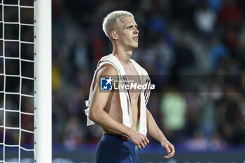 2024-10-23 - Dani Olmo of FC Barcelona after the UEFA Champions League, League phase, Matchday 3 football match between FC Barcelona and Bayern Munich on 23 October 2024 at Estadi Olímpic Lluís Companys in Barcelona, Spain - FOOTBALL - CHAMPIONS LEAGUE - FC BARCELONA V BAYERN MUNICH - UEFA CHAMPIONS LEAGUE - SOCCER