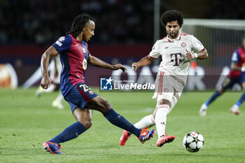 2024-10-23 - Jules Kounde of FC Barcelona during the UEFA Champions League, League phase, Matchday 3 football match between FC Barcelona and Bayern Munich on 23 October 2024 at Estadi Olímpic Lluís Companys in Barcelona, Spain - FOOTBALL - CHAMPIONS LEAGUE - FC BARCELONA V BAYERN MUNICH - UEFA CHAMPIONS LEAGUE - SOCCER