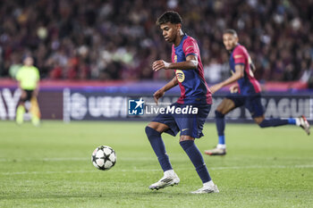 2024-10-23 - Lamine Yamal of FC Barcelona during the UEFA Champions League, League phase, Matchday 3 football match between FC Barcelona and Bayern Munich on 23 October 2024 at Estadi Olímpic Lluís Companys in Barcelona, Spain - FOOTBALL - CHAMPIONS LEAGUE - FC BARCELONA V BAYERN MUNICH - UEFA CHAMPIONS LEAGUE - SOCCER