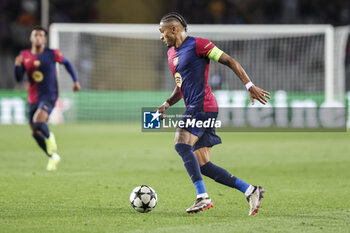 2024-10-23 - Raphinha of FC Barcelona during the UEFA Champions League, League phase, Matchday 3 football match between FC Barcelona and Bayern Munich on 23 October 2024 at Estadi Olímpic Lluís Companys in Barcelona, Spain - FOOTBALL - CHAMPIONS LEAGUE - FC BARCELONA V BAYERN MUNICH - UEFA CHAMPIONS LEAGUE - SOCCER