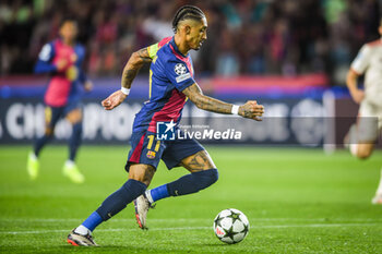 2024-10-23 - Raphael DIAS BELLOLI (Raphinha) of Barcelona during the UEFA Champions League, League Phase MD3 football match between FC Barcelona and Bayern Munich on 23 October 2024 at Estadi Olimpic Lluis Companys in Barcelona, Spain - FOOTBALL - CHAMPIONS LEAGUE - FC BARCELONA V BAYERN MUNICH - UEFA CHAMPIONS LEAGUE - SOCCER