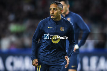 2024-10-23 - Raphael DIAS BELLOLI (Raphinha) of Barcelona during the UEFA Champions League, League Phase MD3 football match between FC Barcelona and Bayern Munich on 23 October 2024 at Estadi Olimpic Lluis Companys in Barcelona, Spain - FOOTBALL - CHAMPIONS LEAGUE - FC BARCELONA V BAYERN MUNICH - UEFA CHAMPIONS LEAGUE - SOCCER