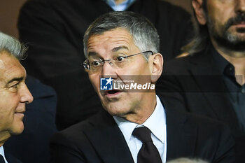 2024-10-23 - President Herbert HAINER of Bayern Munich during the UEFA Champions League, League Phase MD3 football match between FC Barcelona and Bayern Munich on 23 October 2024 at Estadi Olimpic Lluis Companys in Barcelona, Spain - FOOTBALL - CHAMPIONS LEAGUE - FC BARCELONA V BAYERN MUNICH - UEFA CHAMPIONS LEAGUE - SOCCER