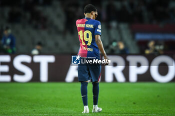 2024-10-23 - Lamine YAMAL of Barcelona during the UEFA Champions League, League Phase MD3 football match between FC Barcelona and Bayern Munich on 23 October 2024 at Estadi Olimpic Lluis Companys in Barcelona, Spain - FOOTBALL - CHAMPIONS LEAGUE - FC BARCELONA V BAYERN MUNICH - UEFA CHAMPIONS LEAGUE - SOCCER