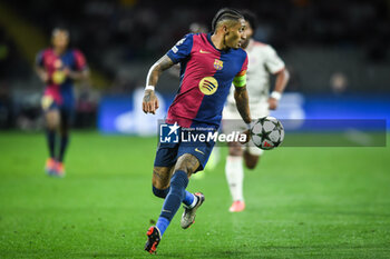 2024-10-23 - Raphael DIAS BELLOLI (Raphinha) of Barcelona during the UEFA Champions League, League Phase MD3 football match between FC Barcelona and Bayern Munich on 23 October 2024 at Estadi Olimpic Lluis Companys in Barcelona, Spain - FOOTBALL - CHAMPIONS LEAGUE - FC BARCELONA V BAYERN MUNICH - UEFA CHAMPIONS LEAGUE - SOCCER