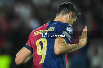 2024-10-23 - Robert LEWANDOWSKI of Barcelona celebrates his goal during the UEFA Champions League, League Phase MD3 football match between FC Barcelona and Bayern Munich on 23 October 2024 at Estadi Olimpic Lluis Companys in Barcelona, Spain - FOOTBALL - CHAMPIONS LEAGUE - FC BARCELONA V BAYERN MUNICH - UEFA CHAMPIONS LEAGUE - SOCCER