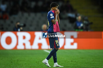 2024-10-23 - Lamine YAMAL of Barcelona during the UEFA Champions League, League Phase MD3 football match between FC Barcelona and Bayern Munich on 23 October 2024 at Estadi Olimpic Lluis Companys in Barcelona, Spain - FOOTBALL - CHAMPIONS LEAGUE - FC BARCELONA V BAYERN MUNICH - UEFA CHAMPIONS LEAGUE - SOCCER