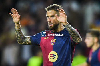 2024-10-23 - Inigo MARTINEZ of Barcelona celebrates the goal during the UEFA Champions League, League Phase MD3 football match between FC Barcelona and Bayern Munich on 23 October 2024 at Estadi Olimpic Lluis Companys in Barcelona, Spain - FOOTBALL - CHAMPIONS LEAGUE - FC BARCELONA V BAYERN MUNICH - UEFA CHAMPIONS LEAGUE - SOCCER