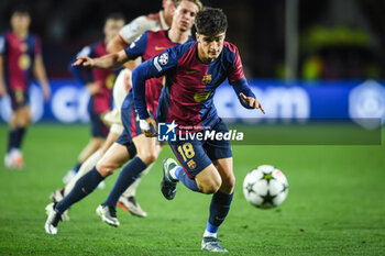 2024-10-23 - Pau VICTOR of Barcelona during the UEFA Champions League, League Phase MD3 football match between FC Barcelona and Bayern Munich on 23 October 2024 at Estadi Olimpic Lluis Companys in Barcelona, Spain - FOOTBALL - CHAMPIONS LEAGUE - FC BARCELONA V BAYERN MUNICH - UEFA CHAMPIONS LEAGUE - SOCCER