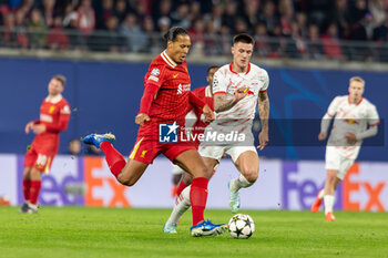 2024-10-23 - Liverpool defender Virgil van Dijk during the UEFA Champions League, League phase, Matchday 3 football match between RB Leipzig and Liverpool FC on 23 October 2024 at Red Bull Arena in Leipzig, Germany - FOOTBALL - CHAMPIONS LEAGUE - LEIPZIG V LIVERPOOL - UEFA CHAMPIONS LEAGUE - SOCCER