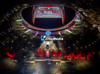 2024-10-23 - General stadium view outside the Red Bull Arena after the UEFA Champions League, League phase, Matchday 3 football match between RB Leipzig and Liverpool FC on 23 October 2024 at Red Bull Arena in Leipzig, Germany - FOOTBALL - CHAMPIONS LEAGUE - LEIPZIG V LIVERPOOL - UEFA CHAMPIONS LEAGUE - SOCCER