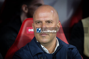 2024-10-23 - Liverpool manager Arne Slot during the UEFA Champions League, League phase, Matchday 3 football match between RB Leipzig and Liverpool FC on 23 October 2024 at Red Bull Arena in Leipzig, Germany - FOOTBALL - CHAMPIONS LEAGUE - LEIPZIG V LIVERPOOL - UEFA CHAMPIONS LEAGUE - SOCCER