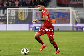 2024-10-23 - Liverpool forward Luis Díaz during the UEFA Champions League, League phase, Matchday 3 football match between RB Leipzig and Liverpool FC on 23 October 2024 at Red Bull Arena in Leipzig, Germany - FOOTBALL - CHAMPIONS LEAGUE - LEIPZIG V LIVERPOOL - UEFA CHAMPIONS LEAGUE - SOCCER