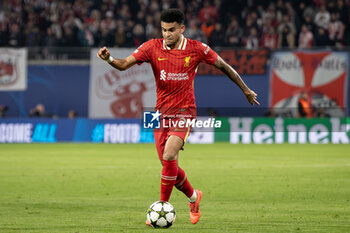 2024-10-23 - Liverpool forward Luis Díaz during the UEFA Champions League, League phase, Matchday 3 football match between RB Leipzig and Liverpool FC on 23 October 2024 at Red Bull Arena in Leipzig, Germany - FOOTBALL - CHAMPIONS LEAGUE - LEIPZIG V LIVERPOOL - UEFA CHAMPIONS LEAGUE - SOCCER