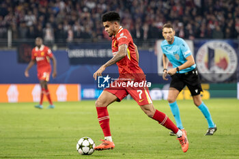 2024-10-23 - Liverpool forward Luis Díaz during the UEFA Champions League, League phase, Matchday 3 football match between RB Leipzig and Liverpool FC on 23 October 2024 at Red Bull Arena in Leipzig, Germany - FOOTBALL - CHAMPIONS LEAGUE - LEIPZIG V LIVERPOOL - UEFA CHAMPIONS LEAGUE - SOCCER