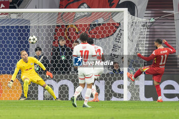 2024-10-23 - Liverpool forward Mohamed Salah (11) during the UEFA Champions League, League phase, Matchday 3 football match between RB Leipzig and Liverpool FC on 23 October 2024 at Red Bull Arena in Leipzig, Germany - FOOTBALL - CHAMPIONS LEAGUE - LEIPZIG V LIVERPOOL - UEFA CHAMPIONS LEAGUE - SOCCER