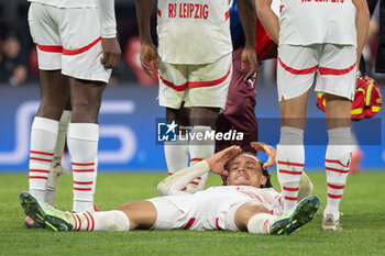 2024-10-23 - RB Leipzig forward Xavi Simons (10) injured during the UEFA Champions League, League phase, Matchday 3 football match between RB Leipzig and Liverpool FC on 23 October 2024 at Red Bull Arena in Leipzig, Germany - FOOTBALL - CHAMPIONS LEAGUE - LEIPZIG V LIVERPOOL - UEFA CHAMPIONS LEAGUE - SOCCER