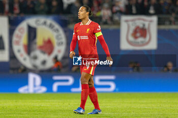 2024-10-23 - Liverpool defender Virgil van Dijk during the UEFA Champions League, League phase, Matchday 3 football match between RB Leipzig and Liverpool FC on 23 October 2024 at Red Bull Arena in Leipzig, Germany - FOOTBALL - CHAMPIONS LEAGUE - LEIPZIG V LIVERPOOL - UEFA CHAMPIONS LEAGUE - SOCCER