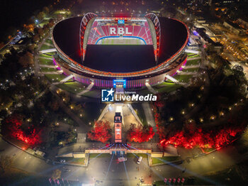 2024-10-23 - General stadium view outside the Red Bull Arena after the UEFA Champions League, League phase, Matchday 3 football match between RB Leipzig and Liverpool FC on 23 October 2024 at Red Bull Arena in Leipzig, Germany - FOOTBALL - CHAMPIONS LEAGUE - LEIPZIG V LIVERPOOL - UEFA CHAMPIONS LEAGUE - SOCCER