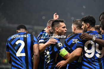 2024-11-06 - Marcus Thuram of Fc Inter celebrating after a penalty during the UEFA Champions League stage match Phase MD4 between Inter FC Internazionale and Arsenal FC, on 6 of November 2024, at Giuseppe Meazza San Siro Siro stadium in Milan, Italy - INTER - FC INTERNAZIONALE VS ARSENAL FC - UEFA CHAMPIONS LEAGUE - SOCCER