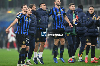 2024-11-06 - Team of Fc Inter celebrating after a victory during the UEFA Champions League stage match Phase MD4 between Inter FC Internazionale and Arsenal FC, on 6 of November 2024, at Giuseppe Meazza San Siro Siro stadium in Milan, Italy - INTER - FC INTERNAZIONALE VS ARSENAL FC - UEFA CHAMPIONS LEAGUE - SOCCER