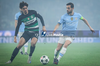 2024-11-05 - Francisco TRINCAO of Sporting and Bernardo SILVA of Manchester City during the UEFA Champions League, League Phase MD4 football match between Sporting CP and Manchester City on 5 November 2024 at Estadio Jose Alvalade in Lisbon, Portugal - FOOTBALL - CHAMPIONS LEAGUE - SPORTING CP V MANCHESTER CITY - UEFA CHAMPIONS LEAGUE - SOCCER