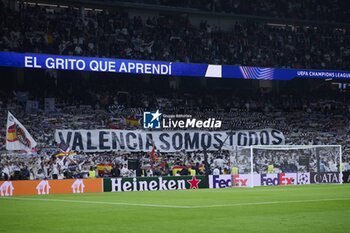 2024-11-05 - UEFA Champions League soccer match Real Madrid vs Milan at Santiago Bernabeu Stadium in Madrid, Spain 05 November 2024 Santiago Bernabeu stadium with Valencia banner 900/Cordon Press - UEFA CHAMPIONS LEAGUE: REAL MADRID VS MILAN - UEFA CHAMPIONS LEAGUE - SOCCER