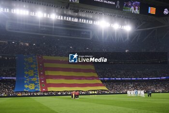 2024-11-05 - UEFA Champions League soccer match Real Madrid vs Milan at Santiago Bernabeu Stadium in Madrid, Spain 05 November 2024 Santiago Bernabeu stadium with Valencia flag 900/Cordon Press - UEFA CHAMPIONS LEAGUE: REAL MADRID VS MILAN - UEFA CHAMPIONS LEAGUE - SOCCER