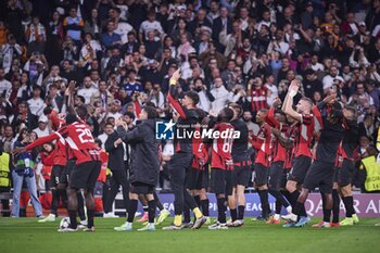 2024-11-05 - UEFA Champions League soccer match Real Madrid vs Milan at Santiago Bernabeu Stadium in Madrid, Spain 05 November 2024 Milan players celebrate win the match 900/Cordon Press - UEFA CHAMPIONS LEAGUE: REAL MADRID VS MILAN - UEFA CHAMPIONS LEAGUE - SOCCER