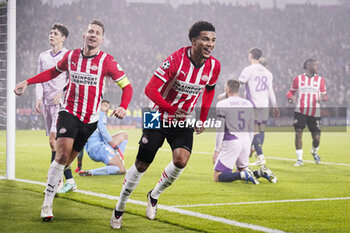 2024-11-05 - Malik Tillman of PSV celebrates his goal 2-0 during the UEFA Champions League, League Phase, football match between PSV Eindhoven and Girona FC on November 5, 2024 at Philips Stadion in Eindhoven, Netherlands - FOOTBALL - CHAMPIONS LEAGUE - PSV EINDHOVEN V GIRONA - UEFA CHAMPIONS LEAGUE - SOCCER