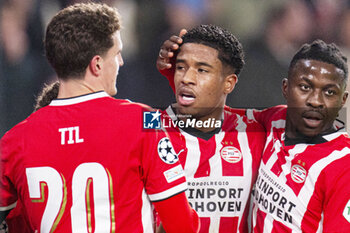 2024-11-05 - Ryan Flamingo of PSV celebrates his goal 1-0 during the UEFA Champions League, League Phase, football match between PSV Eindhoven and Girona FC on November 5, 2024 at Philips Stadion in Eindhoven, Netherlands - FOOTBALL - CHAMPIONS LEAGUE - PSV EINDHOVEN V GIRONA - UEFA CHAMPIONS LEAGUE - SOCCER