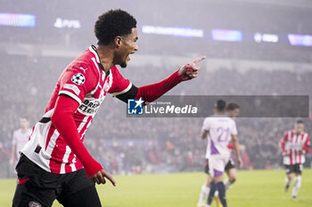 2024-11-05 - Malik Tillman of PSV celebrates his goal 2-0 during the UEFA Champions League, League Phase, football match between PSV Eindhoven and Girona FC on November 5, 2024 at Philips Stadion in Eindhoven, Netherlands - FOOTBALL - CHAMPIONS LEAGUE - PSV EINDHOVEN V GIRONA - UEFA CHAMPIONS LEAGUE - SOCCER