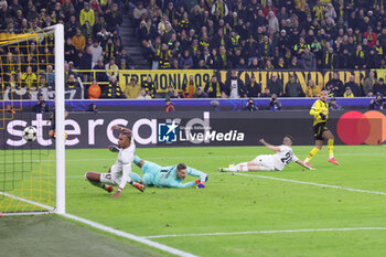 2024-11-05 - Donyell Malen of Borussia Dortmund scores a goal 1-0 during the UEFA Champions League, League phase, Matchday 4 football match between Borussia Dortmund and Sturm Graz on 5 November 2024 at Signal Iduna Park in Dortmund, Germany - FOOTBALL - CHAMPIONS LEAGUE - BORUSSIA DORTMUND V STURM GRAZ - UEFA CHAMPIONS LEAGUE - SOCCER