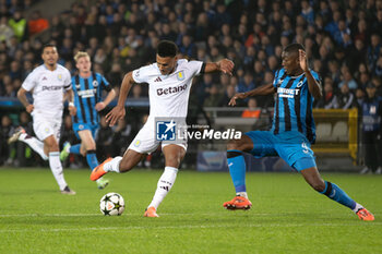 2024-11-06 - Aston Villa forward Ollie Watkins (11) and Joel Ordonez of Club Brugge during the UEFA Champions League, League phase, Matchday 4 football match between Club Brugge and Aston Villa on 6 November 2024 at Jan Breydel Stadion in Brugge, Belgium - FOOTBALL - CHAMPIONS LEAGUE - CLUB BRUGGE V ASTON VILLA - UEFA CHAMPIONS LEAGUE - SOCCER