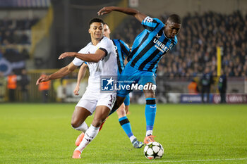 2024-11-06 - Club Brugge defender Joel Ordonez (4) battles with Aston Villa forward Ollie Watkins (11) during the UEFA Champions League, League phase, Matchday 4 football match between Club Brugge and Aston Villa on 6 November 2024 at Jan Breydel Stadion in Brugge, Belgium - FOOTBALL - CHAMPIONS LEAGUE - CLUB BRUGGE V ASTON VILLA - UEFA CHAMPIONS LEAGUE - SOCCER