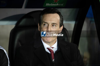 2024-11-06 - Aston Villa manager Unai Emery during the UEFA Champions League, League phase, Matchday 4 football match between Club Brugge and Aston Villa on 6 November 2024 at Jan Breydel Stadion in Brugge, Belgium - FOOTBALL - CHAMPIONS LEAGUE - CLUB BRUGGE V ASTON VILLA - UEFA CHAMPIONS LEAGUE - SOCCER