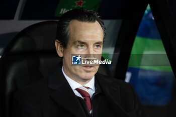 2024-11-06 - Aston Villa manager Unai Emery during the UEFA Champions League, League phase, Matchday 4 football match between Club Brugge and Aston Villa on 6 November 2024 at Jan Breydel Stadion in Brugge, Belgium - FOOTBALL - CHAMPIONS LEAGUE - CLUB BRUGGE V ASTON VILLA - UEFA CHAMPIONS LEAGUE - SOCCER