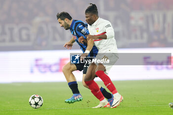 2024-11-06 - Sead Kolasinac of Atalanta and El Bilal Toure of VfB Stuttgart during the UEFA Champions League, League phase, Matchday 4 football match between VfB Stuttgart and Atalanta BC on 6 November 2024 at MHPArena in Stuttgart, Germany - FOOTBALL - CHAMPIONS LEAGUE - STUTTGART V ATALANTA - UEFA CHAMPIONS LEAGUE - SOCCER