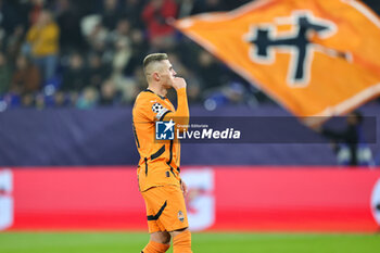 2024-11-06 - Oleksandr Zubkov of Shakhtar Donetsk celebrates his goal 1-1 during the UEFA Champions League, League phase, Matchday 4 football match between Shakhtar Donetsk and Young Boys Bern on 6 November 2024 at Veltins-Arena in Gelsenkirchen, Germany - FOOTBALL - CHAMPIONS LEAGUE - SHAKHTAR DONETSK V YOUNG BOYS - UEFA CHAMPIONS LEAGUE - SOCCER