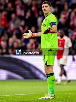 2024-03-07 - Goalkeeper Emiliano Martinez of Aston Villa during the UEFA Europa Conference League, Round of 16, 1st leg football match between AFC Ajax and Aston Villa FC on March 7, 2024 at Johan Cruijff ArenA in Amsterdam, Netherlands - FOOTBALL - CONFERENCE LEAGUE - AJAX V ASTON VILLA - UEFA CONFERENCE LEAGUE - SOCCER