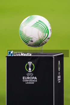 2024-03-07 - Official match ball during the UEFA Europa Conference League, Round of 16, 1st leg football match between AFC Ajax and Aston Villa FC on March 7, 2024 at Johan Cruijff ArenA in Amsterdam, Netherlands - FOOTBALL - CONFERENCE LEAGUE - AJAX V ASTON VILLA - UEFA CONFERENCE LEAGUE - SOCCER